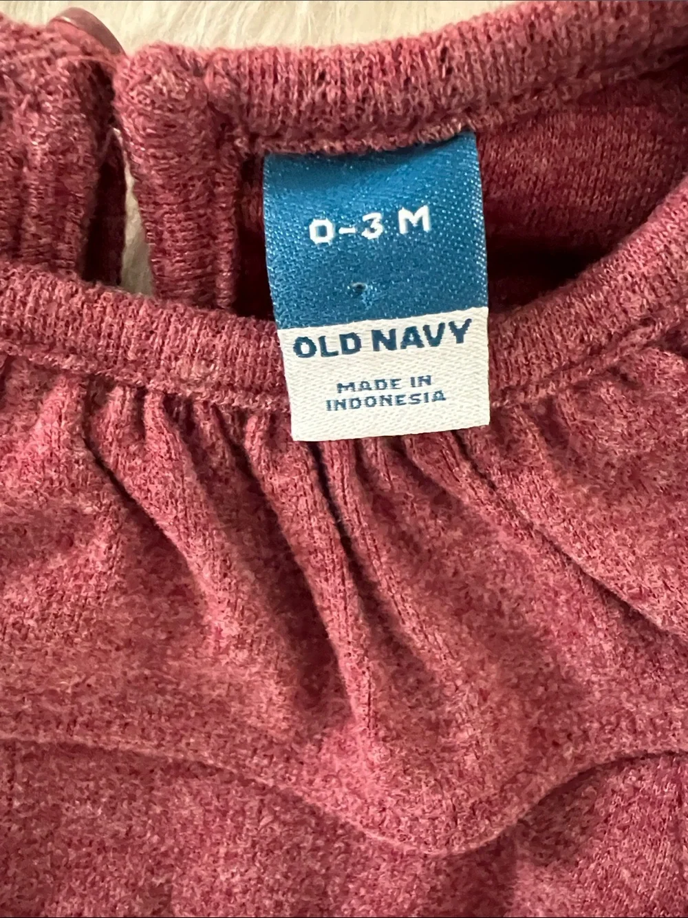 Old Navy | Red Wine Ruffle-Trim Baby One-Piece & Matching Pants #746725-00 0-3 M